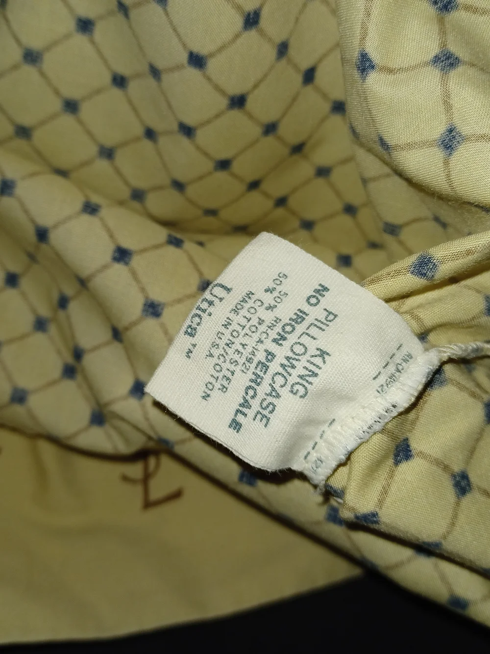 Vintage Yves Saint Laurent YSL Pair Of King Size Pillowcases